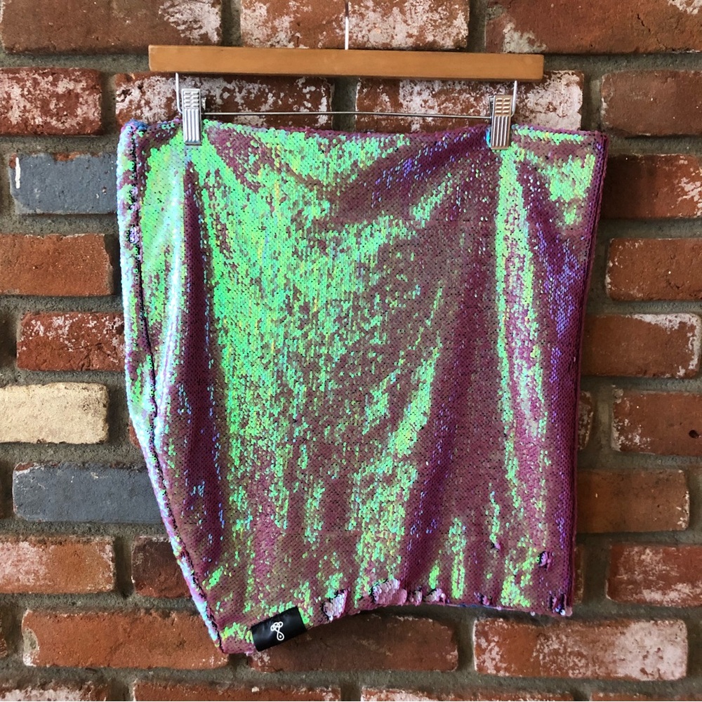 Stardust Love Reversible Sequined Paisley Cosmic Festival Infinity Head Scarf - Picture 3 of 9